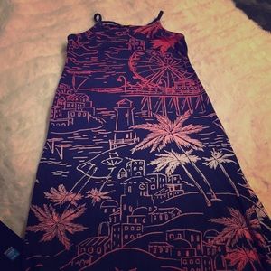 Old Navy Sundress straps Small Navy w island print